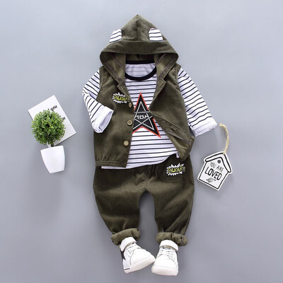 3Pcs Toddler Baby boy Clothes Baby Boy Cute Striped Print t-shirt Pants Three-piece Suit Girls Autumn Long Shirt Trousers Vest
3Pcs Toddler Baby boy Clothes Baby Boy Cute Striped Print t-shirt Pants Three-piece Suit Girls Autumn Long Shirt Trousers Vest