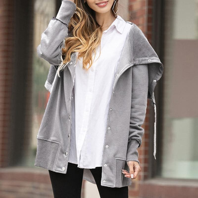 Women Shawl Coat Solid Open Front Drawstring Press Stud Long Sleeves Casual Overcoat Coat Sweatshirts Outwear
Women Shawl Coat Solid Open Front Drawstring Press Stud Long Sleeves Casual Overcoat Coat Sweatshirts Outwear