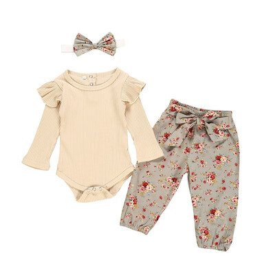Autumn Clothes for Baby Girl Clothes Long Flare Sleeve Romper Tops Floral Trousers Headband Outfits Clothing Set for Infant Baby
Autumn Clothes for Baby Girl Clothes Long Flare Sleeve Romper Tops Floral Trousers Headband Outfits Clothing Set for Infant Baby