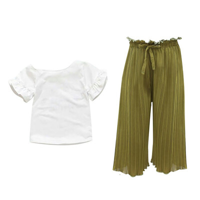 New Summer Baby Girls clothes 2pcs Casual Flare Sleeve Floral Print T-shirt TopsLoose Pants Suits Costume Set
New Summer Baby Girls clothes 2pcs Casual Flare Sleeve Floral Print T-shirt TopsLoose Pants Suits Costume Set
