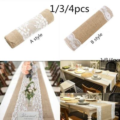 134PCS 30cmx275cm Vintage Rustic Burlap Hessian Lace Table Runners Wedding Decoration
134PCS 30cmx275cm Vintage Rustic Burlap Hessian Lace Table Runners Wedding Decoration