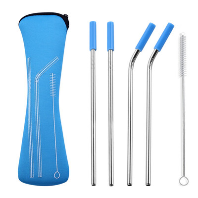 Reusable Stainless Steel Drinking Straws With Cleaning Brush Silicone Cover Kitchen Bent Straight Drinks Straw Supplies
Reusable Stainless Steel Drinking Straws With Cleaning Brush Silicone Cover Kitchen Bent Straight Drinks Straw Supplies