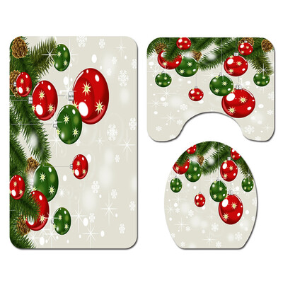Tailored Santa Christmas Print Toilet Bathroom Mat And Shower Curtain Four-Piece Set
Tailored Santa Christmas Print Toilet Bathroom Mat And Shower Curtain Four-Piece Set