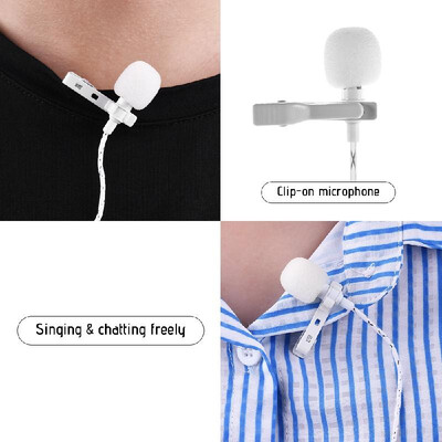 Mini Tie Lapel Clip-on Wired Stereo Condenser Microphone Mic 35mm Jack with Dual Earphones & R for iPhone iPad Smartphone PC
Mini Tie Lapel Clip-on Wired Stereo Condenser Microphone Mic 35mm Jack with Dual Earphones & R for iPhone iPad Smartphone PC