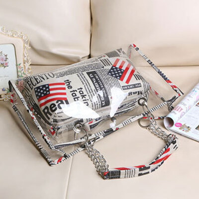 Wild Women Fashion Clear Handbags Girls Hot Letter Beach Transparent Jelly Mother Bags Female Bag Shoulder Bag Striped Dot Print
Wild Women Fashion Clear Handbags Girls Hot Letter Beach Transparent Jelly Mother Bags Female Bag Shoulder Bag Striped Dot Print