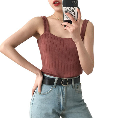 Sexy Knitted Top Summer Tank top Women camisole Sleeveless Slim Top Female Vest Casual Camis
Sexy Knitted Top Summer Tank top Women camisole Sleeveless Slim Top Female Vest Casual Camis
