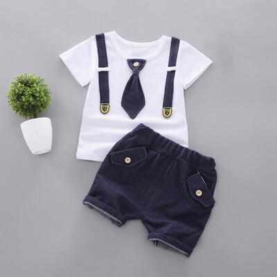 Summer Baby Boys Clothes Short Sleeve Fake Tie Tops T-shirtShorts Toddler Fashion Clothes Sets for 1-4Y
Summer Baby Boys Clothes Short Sleeve Fake Tie Tops T-shirtShorts Toddler Fashion Clothes Sets for 1-4Y