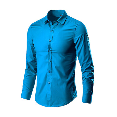 Tailored Mens Fashion Business Leisure Lapel Pure Color Long-sleeved Shirt Top Blouse
Tailored Mens Fashion Business Leisure Lapel Pure Color Long-sleeved Shirt Top Blouse