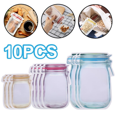 10 Pcs Mason Jar Zipper Bags Reusable Food Storage Bags Reusable Zip Lock Food Storage Stand Up Pouch
10 Pcs Mason Jar Zipper Bags Reusable Food Storage Bags Reusable Zip Lock Food Storage Stand Up Pouch
