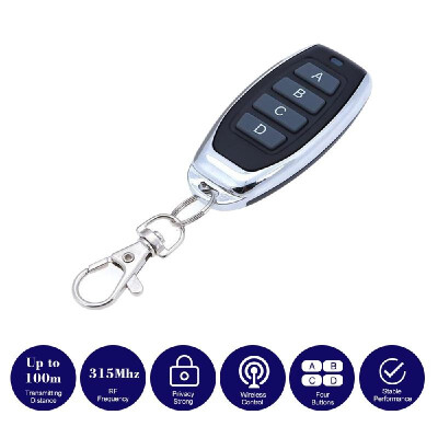 315MHz Wireless Remote Control Copy Code 4 Buttons Touch Switch Copying Transmitter Cloning Duplicator Garage Opener Electric Gara
315MHz Wireless Remote Control Copy Code 4 Buttons Touch Switch Copying Transmitter Cloning Duplicator Garage Opener Electric Gara