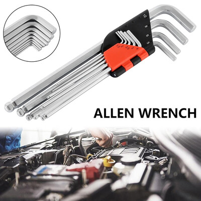 High Quality Tools 9PCS Matte Ball Head Extra Long Durable Reinforced Toughen Metric Ball Ended Hex Allen Key Wrench Set
High Quality Tools 9PCS Matte Ball Head Extra Long Durable Reinforced Toughen Metric Ball Ended Hex Allen Key Wrench Set