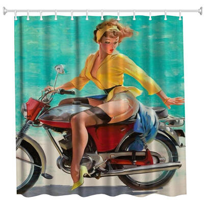 The Beauty on the Motorbike Polyester Shower Curtain Bathroom Curtain High Definition 3D Printing Water-Proof
The Beauty on the Motorbike Polyester Shower Curtain Bathroom Curtain High Definition 3D Printing Water-Proof