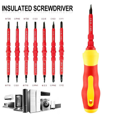 8 In 1 Multi-purpose Electricans Insulated Electric Screwdriver Repair Hand Tools Kit Set 500v
8 In 1 Multi-purpose Electricans Insulated Electric Screwdriver Repair Hand Tools Kit Set 500v