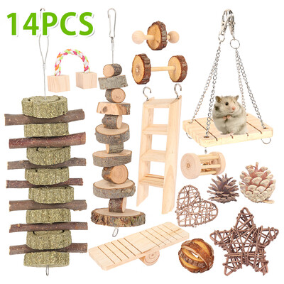 Willstar 14PCS Hamster Chew Toys Natural Wooden Gerbils Rats Chinchillas Toys Accessories
Willstar 14PCS Hamster Chew Toys Natural Wooden Gerbils Rats Chinchillas Toys Accessories