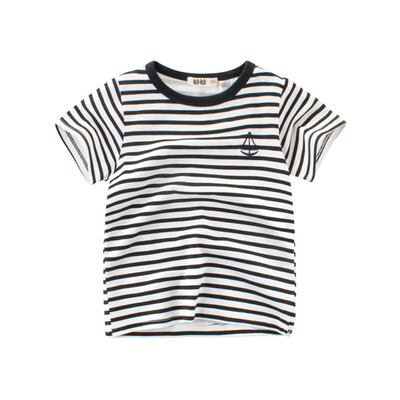 Boy Short Sleeve Cotton T-Shirt Round Neck Tops Summer Kids Clothes Stripe Shirt Tee Brown 90
Boy Short Sleeve Cotton T-Shirt Round Neck Tops Summer Kids Clothes Stripe Shirt Tee Brown 90