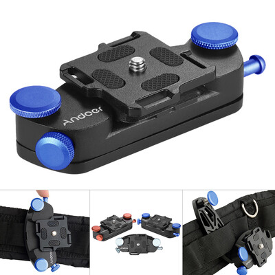 Andoer Metal Quick Release Camera Waist Belt Strap Buckle Button Mount Clip for Canon Nikon Sony DSLR Cameras Max Load Capacity 2
Andoer Metal Quick Release Camera Waist Belt Strap Buckle Button Mount Clip for Canon Nikon Sony DSLR Cameras Max Load Capacity 2