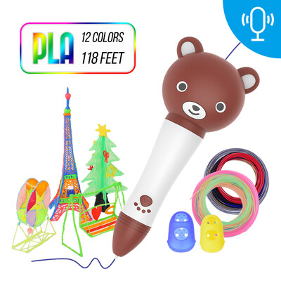 3D Pen with PLA Filament Refills Voice Prompts 3D Printing Drawing Pen Extruding Speed Control Perfect Gift for Kids Adults DIY Ar
3D Pen with PLA Filament Refills Voice Prompts 3D Printing Drawing Pen Extruding Speed Control Perfect Gift for Kids Adults DIY Ar