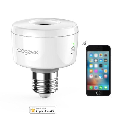 Koogeek Wi-Fi Enabled Smart Socket E26 Light Bulb Adapter Works with Siri Apple HomeKit
Koogeek Wi-Fi Enabled Smart Socket E26 Light Bulb Adapter Works with Siri Apple HomeKit