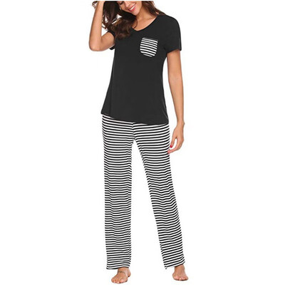 Round Neck Stripe Modal Cartoon Top Shorts Pajama Set 2019 New Woman Short Sleeve Casual Pajama Set Women Two Piece Set
Round Neck Stripe Modal Cartoon Top Shorts Pajama Set 2019 New Woman Short Sleeve Casual Pajama Set Women Two Piece Set