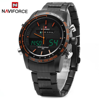 NAVIFORCE NF9024 Dual Movt Men Quartz Watch Analog Digital LED Wristwatch Calendar Watches Stainless Steel Strap
NAVIFORCE NF9024 Dual Movt Men Quartz Watch Analog Digital LED Wristwatch Calendar Watches Stainless Steel Strap