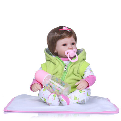 Reborn Baby Doll 16 inch Cloth Body Lifelike Toddler Doll Play House Toy Gift With Green Cloths
Reborn Baby Doll 16 inch Cloth Body Lifelike Toddler Doll Play House Toy Gift With Green Cloths