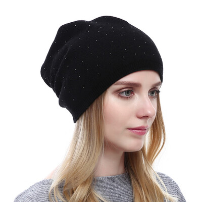 Women Knitted Beanies Hat Rhinestones Ribbed Autumn Winter Baggy Cap Warm Skullies Headwear
Women Knitted Beanies Hat Rhinestones Ribbed Autumn Winter Baggy Cap Warm Skullies Headwear
