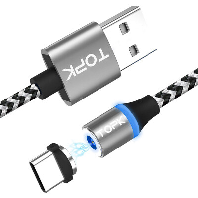 TOPK 1M&2M R-Line3 Magnetic USB Type C Cable Nylon Braided LED Indicator Magnet USB C Charge Cable for USB Type-C Phones
TOPK 1M&2M R-Line3 Magnetic USB Type C Cable Nylon Braided LED Indicator Magnet USB C Charge Cable for USB Type-C Phones