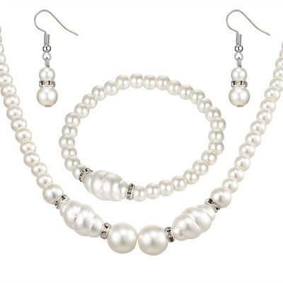 Fashion Personality Pearl Jewelry Set Necklace Earrings Bracelet for Women Wedding Engagement
Fashion Personality Pearl Jewelry Set Necklace Earrings Bracelet for Women Wedding Engagement