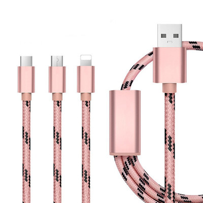 3 in 1 USB Cable for Mobile Phone Type C Braid Charger Cable for iPhone Samsung Fast Charging Cable V8 Micro USB Charger Cord
3 in 1 USB Cable for Mobile Phone Type C Braid Charger Cable for iPhone Samsung Fast Charging Cable V8 Micro USB Charger Cord
