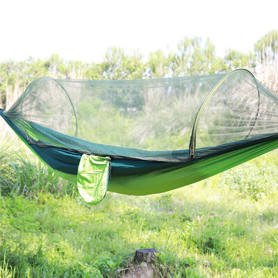 Automatic speed open with mosquito net hammock outdoor single double nylon parachute cloth camping camping mosquito hammock light green
Automatic speed open with mosquito net hammock outdoor single double nylon parachute cloth camping camping mosquito hammock light green