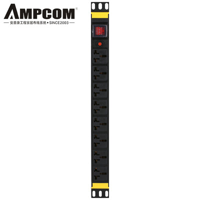 AMPCOM PDU cabinet socket power socket socket 8 bit 10A with switch 3 m commercial socket wiring board tow board AMPDU810K
AMPCOM PDU cabinet socket power socket socket 8 bit 10A with switch 3 m commercial socket wiring board tow board AMPDU810K