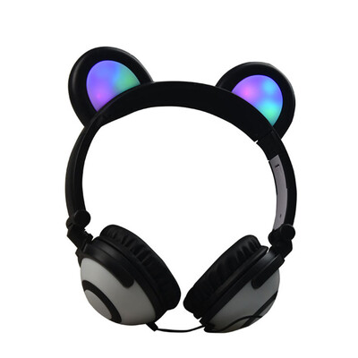Headphone Cute Folded Bear Ears Earlaps With LED Light Button Battery Soft Band Headset
Headphone Cute Folded Bear Ears Earlaps With LED Light Button Battery Soft Band Headset