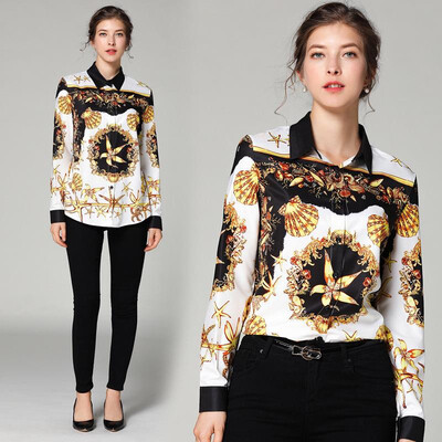 L XL XXL 3XL vintage new spring 2019 women blouse shirt long sleeve white gold digital print office top lady
L XL XXL 3XL vintage new spring 2019 women blouse shirt long sleeve white gold digital print office top lady