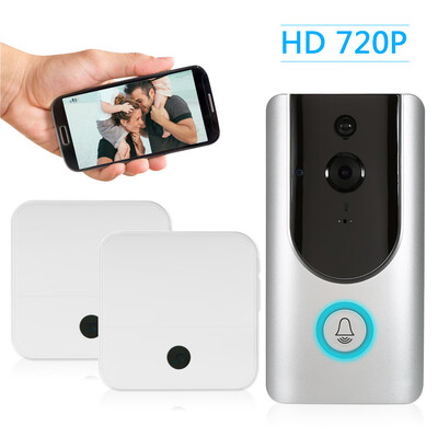 HD 720P WiFi Smart Wireless Security Doorbell with 2PCS 18650 Batteries Smart Visual Intercom Recording Video Door Phone Night Vis
HD 720P WiFi Smart Wireless Security Doorbell with 2PCS 18650 Batteries Smart Visual Intercom Recording Video Door Phone Night Vis