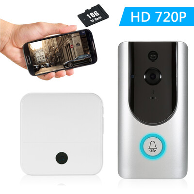 HD 720P WiFi Smart Wireless Security Doorbell with 16G TF Card2PCS 18650 Batteries Smart Visual Intercom Recording Video Door Pho
HD 720P WiFi Smart Wireless Security Doorbell with 16G TF Card2PCS 18650 Batteries Smart Visual Intercom Recording Video Door Pho