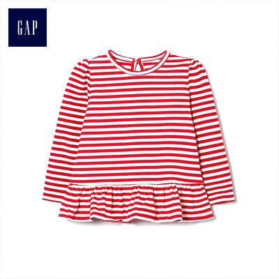 GAP flagship store baby girl print round neck long sleeve decorative hem T-shirt 400141 red stripes 3-6M
GAP flagship store baby girl print round neck long sleeve decorative hem T-shirt 400141 red stripes 3-6M
