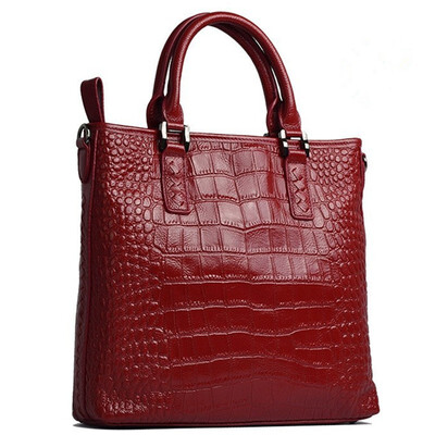 Women Handbag Soft Genuine Leather Tote Retro Crocodile Pattern Bag Cow Skin Shoulder Bags Female Brown Handmade Feminina Bolsa
Women Handbag Soft Genuine Leather Tote Retro Crocodile Pattern Bag Cow Skin Shoulder Bags Female Brown Handmade Feminina Bolsa