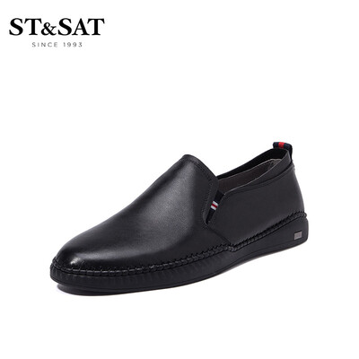 Saturday Mens Shoes ST&SAT Fashion Cow Leather Comfortable Wearable One-legged Driving Breathable Joker Casual Shoes SS91129802 Black 38
Saturday Mens Shoes ST&SAT Fashion Cow Leather Comfortable Wearable One-legged Driving Breathable Joker Casual Shoes SS91129802 Black 38