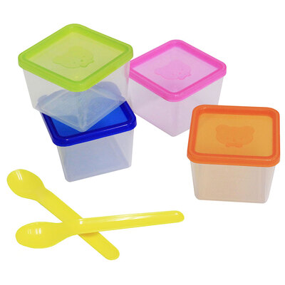 4Pcs Baby Food Storage Container & 2 Spoons 5oz Plastic Set Stackable Leakproof Baby Bowl Random Color
4Pcs Baby Food Storage Container & 2 Spoons 5oz Plastic Set Stackable Leakproof Baby Bowl Random Color
