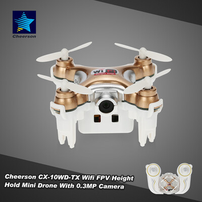 Original Cheerson CX-10WD-TX 24GHz 4CH 6-axis Wifi FPV 3D Eversion Mini Drone With 03MP Camera
Original Cheerson CX-10WD-TX 24GHz 4CH 6-axis Wifi FPV 3D Eversion Mini Drone With 03MP Camera