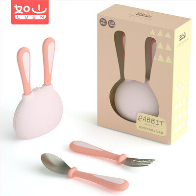 Rushan LUSN childrens tableware stainless steel spoon fork infant baby training tableware two-piece set with storage box rabbit full set peach powder
Rushan LUSN childrens tableware stainless steel spoon fork infant baby training tableware two-piece set with storage box rabbit full set peach powder