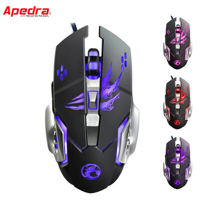 Apedra A8 Gaming Mouse Adjustable 3200DPI 6 Buttons Optical Macro Custom USB Game Mouse Gamer for PC Laptop Computer Desktop 
Apedra A8 Gaming Mouse Adjustable 3200DPI 6 Buttons Optical Macro Custom USB Game Mouse Gamer for PC Laptop Computer Desktop