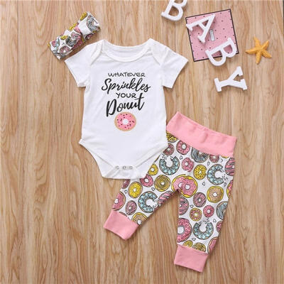 3Pcs Newborn Infant Baby Girls Clothes Romper Playsuit Donuts Pants Outfits Set
3Pcs Newborn Infant Baby Girls Clothes Romper Playsuit Donuts Pants Outfits Set