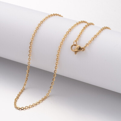 304 Stainless Steel Necklace Making Cable Chains with Lobster Clasps Golden 1575"400mm 2mm
304 Stainless Steel Necklace Making Cable Chains with Lobster Clasps Golden 1575"400mm 2mm