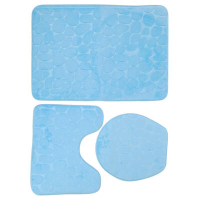 Greensen 3pcsSet Blue Pebbles Shower Curtain Rug Lid Toilet Cover Mat Non-Slip Bath Mat
Greensen 3pcsSet Blue Pebbles Shower Curtain Rug Lid Toilet Cover Mat Non-Slip Bath Mat