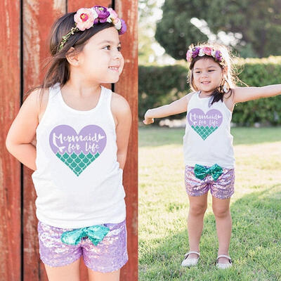 Little Mermaid Baby Girls Outfits Clothes Sleeveless TopsShorts Pants 2PCS Set
Little Mermaid Baby Girls Outfits Clothes Sleeveless TopsShorts Pants 2PCS Set