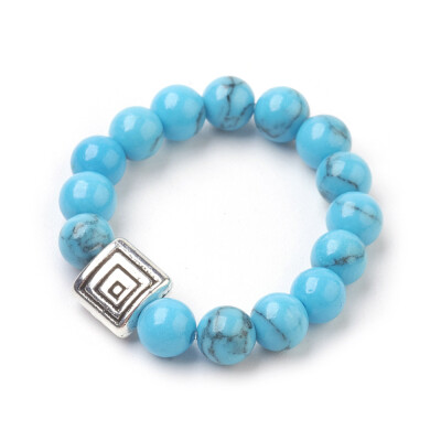 Synthetic Turquoise Stretch Finger Rings with Alloy Finding Size 10 Antique Silver 20mm
Synthetic Turquoise Stretch Finger Rings with Alloy Finding Size 10 Antique Silver 20mm