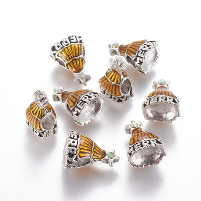 Tibetan Style Alloy European Beads Large Hole Beads with Enamel&Rhinestone Christmas Tree Crystal AB Antique Silver
Tibetan Style Alloy European Beads Large Hole Beads with Enamel&Rhinestone Christmas Tree Crystal AB Antique Silver