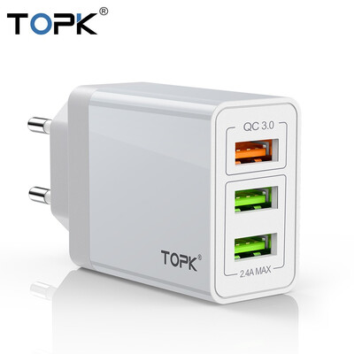 TOPK B348Q Quick Charge 30 USB Charger QC30 Fast Charging Multi Charger for Samsung S10 Xiaomi Mi9 Travel Wall Phone Charger
TOPK B348Q Quick Charge 30 USB Charger QC30 Fast Charging Multi Charger for Samsung S10 Xiaomi Mi9 Travel Wall Phone Charger