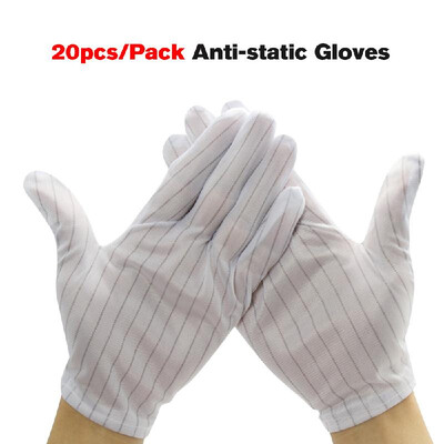 20pcsPack Anti-static Gloves Stripe Breathable Working Gloves Fits for Electronic Processing Computer Repairing Safety Gloves
20pcsPack Anti-static Gloves Stripe Breathable Working Gloves Fits for Electronic Processing Computer Repairing Safety Gloves